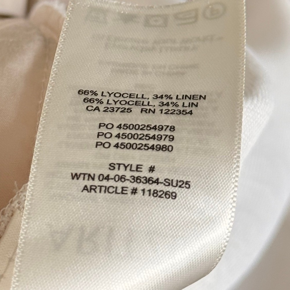 Uniqlo Striped Linen Lyocell Button Down Shirt XS Beige - Picture 4 of 4